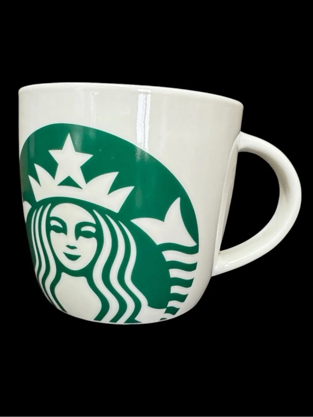 Jumbo-sized White Barrel Mug with Large Classic Green Siren Logo